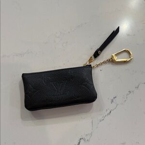Louis Vuitton Black Wristlet with Gold Hardware